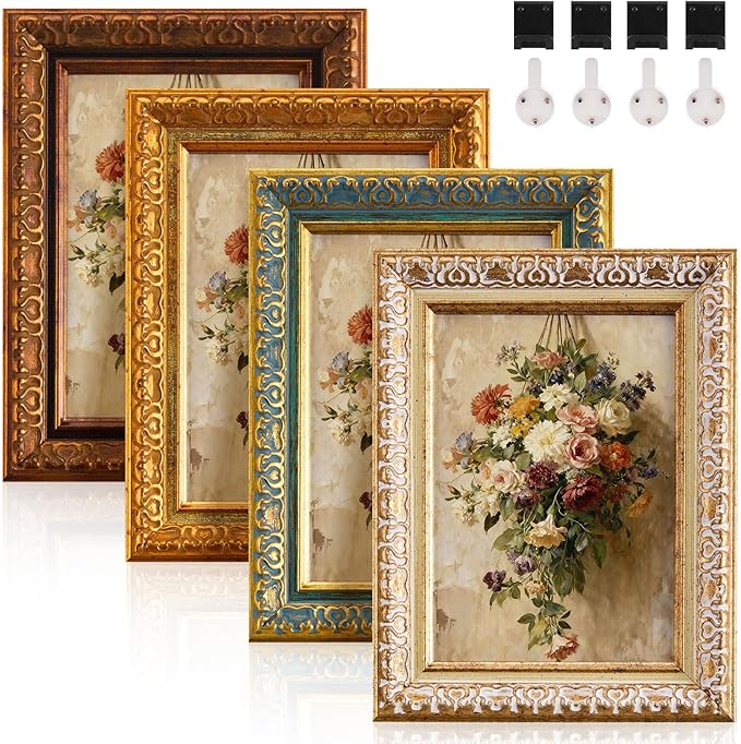 4 Pack Ornate Gold Vintage Picture Frame Sets, 5 x 7 Inch Ornate Vintage Photo by Unknown