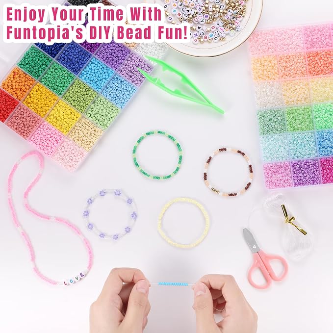 Funtopia 34000pcs+ 3mm Seed Beads - Image 8