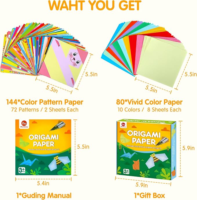 Mocoosy 224 Sheets Origami Paper Kit - Image 2