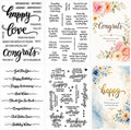 Outus 4 Pcs Stamps for Crafting Words Clear Blessing Sentiment Words Silicone by Outus