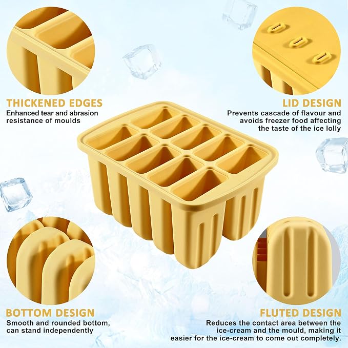 Popsicles Molds, 10 Cavity Silicone Popsicle Molds Easy-Release BPA-free - Image 3