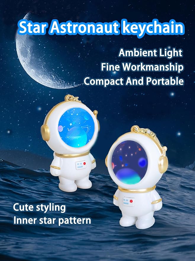 Illuminated astronaut key chain, Space Galaxy Planet, bag and wallet accessories - Image 8