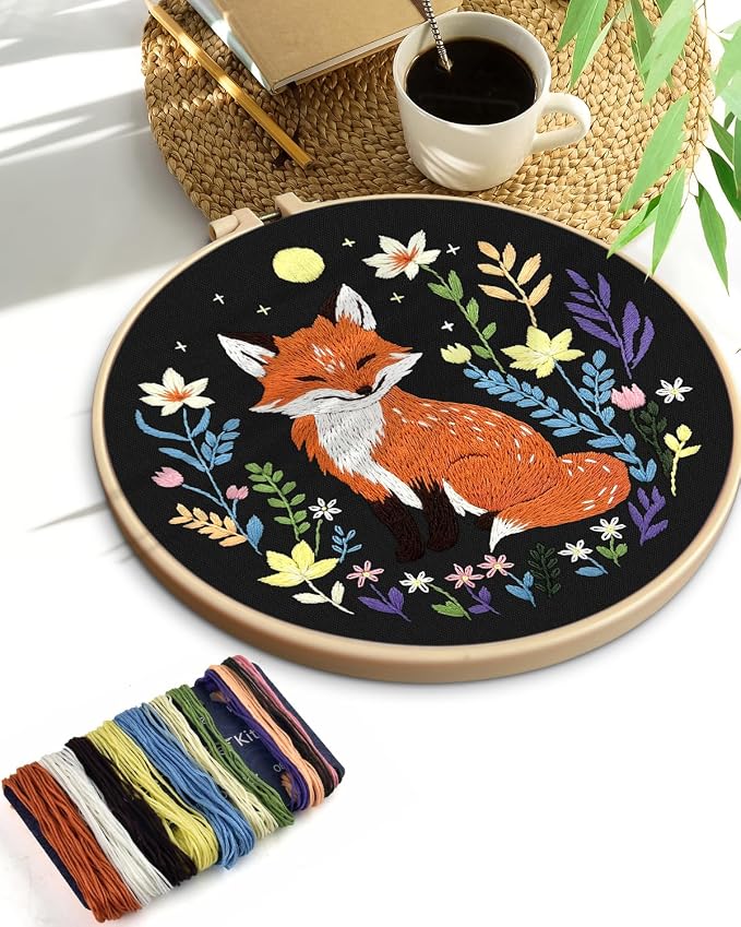 TINDTOP Embroidery Kit for Beginners Adult, Fox Embroidery Kit | Include - Image 7