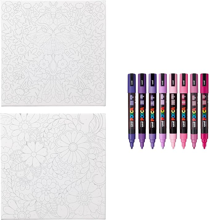 POSCA Canvas Paint by Number Kit, Lilac Dream - Image 3