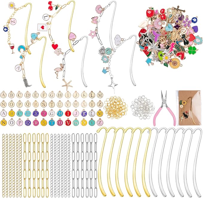 361 Pcs Metal Bookmarks Making Kit DIY Metal Bar Beadable Bookmark Kit | DIY by Tkifoda
