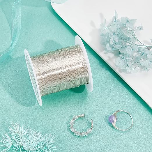 BENECREAT 28 Gauge 164 Yards Tarnish Resistant Silver Wire Jewelry Beading Wire - Image 6