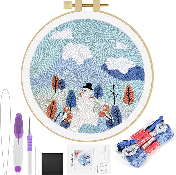 ERKOON Punch Needle Kit Adults Beginners, DIY Easy Landscapes Embroidery Set by ERKOON