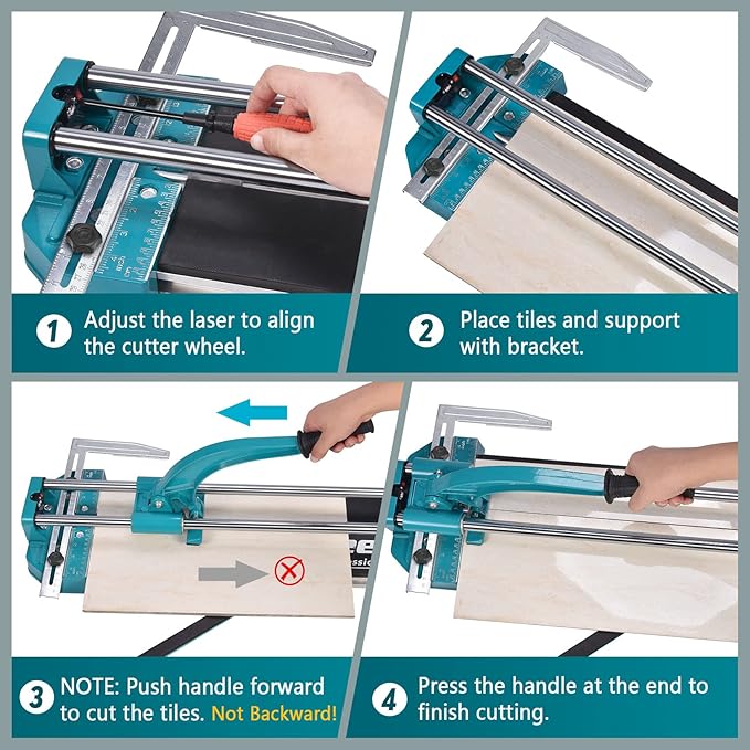 Seeutek 24 Inch Manual Tile Cutter With Tungsten Carbide Scoring Wheel for Porcelain Ceramic Floor Tile Spared Cutting Wheel