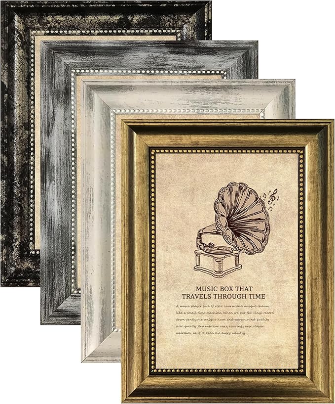 8x10 Picture Frames Set of 4- Rustic Retro Photo Frame by TKYGU