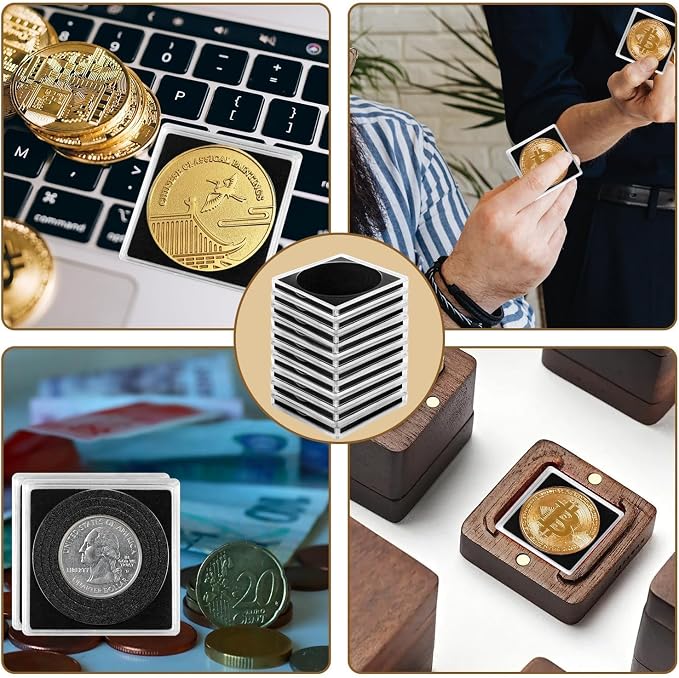 80 Pcs Adjustable Acrylic Coin Holder, Coin Collection Cases - Image 7