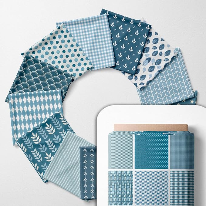 Cotton Satin Patchwork Fabric Panel – 35 Designs, 20×20 cm Squares, Single by FabricsTown