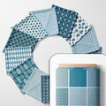 Cotton Satin Patchwork Fabric Panel – 35 Designs, 20×20 cm Squares, Single by FabricsTown