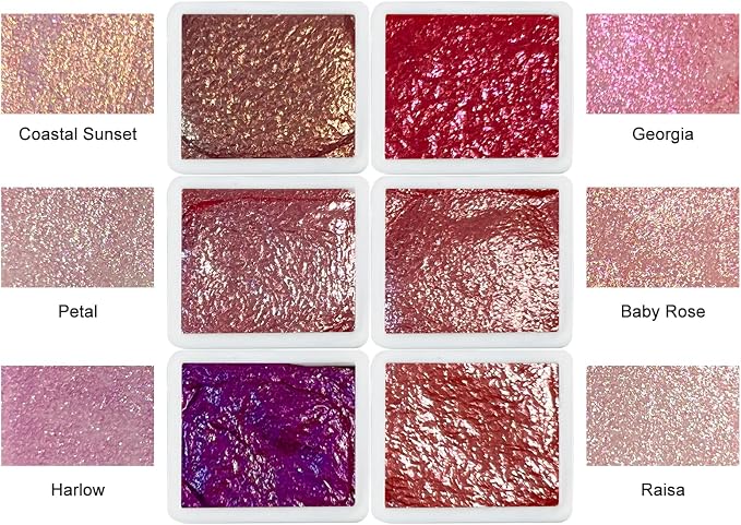 Sparkly Handmade Watercolor Paint Palette Metallic Watercolors Painting Set Gift - Image 2