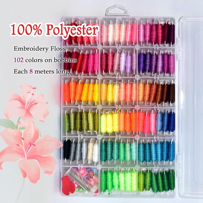 QCZKB Friendship Bracelet String 102 Skeins Fashionable Rainbow Color - Image 6