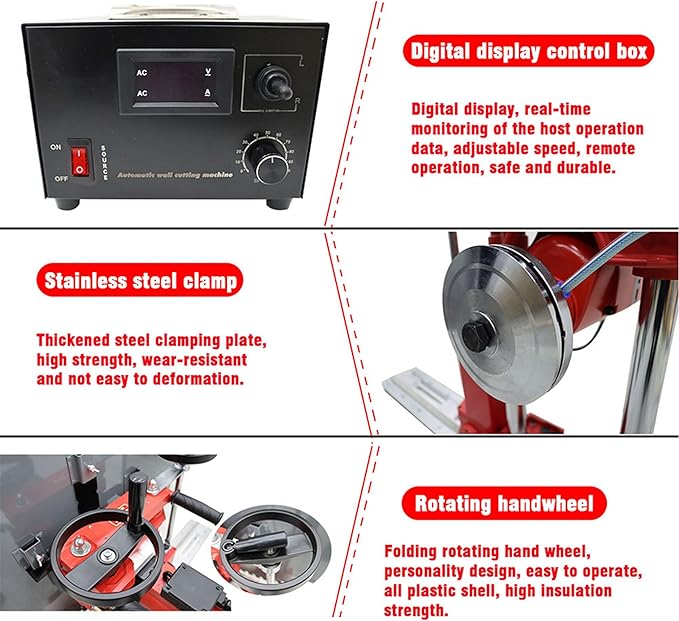 6880W Electric Concrete Wall Cutter 16" Cut Depth Reinforced Concrete Saw with Guide Rail Wet/Dry Cutting for Brick Stone & Masonry 300RPM 220V (Including a 39.4" Diamond Saw Blade)