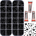 11000PCS Black Rhinestones for Bedazzling, Mixed Sizes 2, 5MM Flatback Gems by Worthofbest