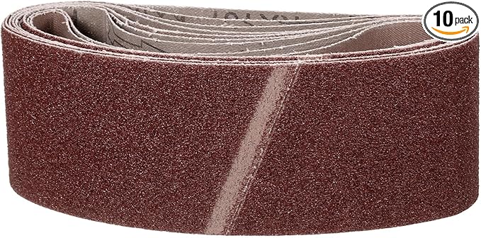 3 x 21 Inch Sanding Belt, 10 Pcs 60 Grit Knife Sharpener Belts Work Sharpening for Belt Sander Knife Carving Tool Metal Working