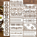 Floral Border Corner Stencils for Crafts Reusable Folk Art Stencil Mexican by zosylley