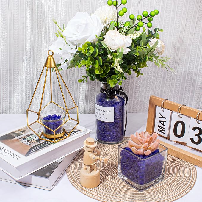 Keedolla 0.5 Lb Cobalt Blue Frosted Sea Glass Stones Fish Tank Rocks Gravel - Image 3
