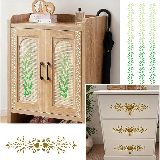 14 PCS Reusable Border Flower Stencils - Image 7