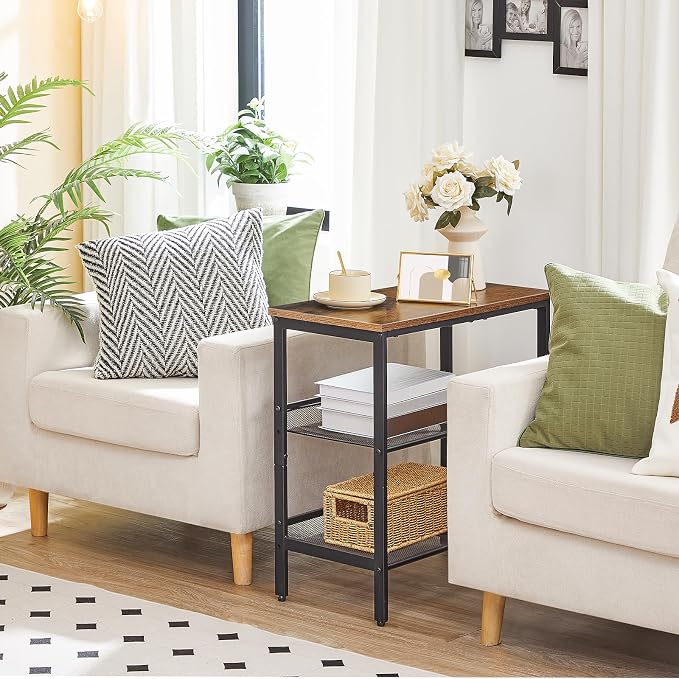 HOOBRO End Table, 3-Tier Narrow Side Table, Nightstand - Image 2