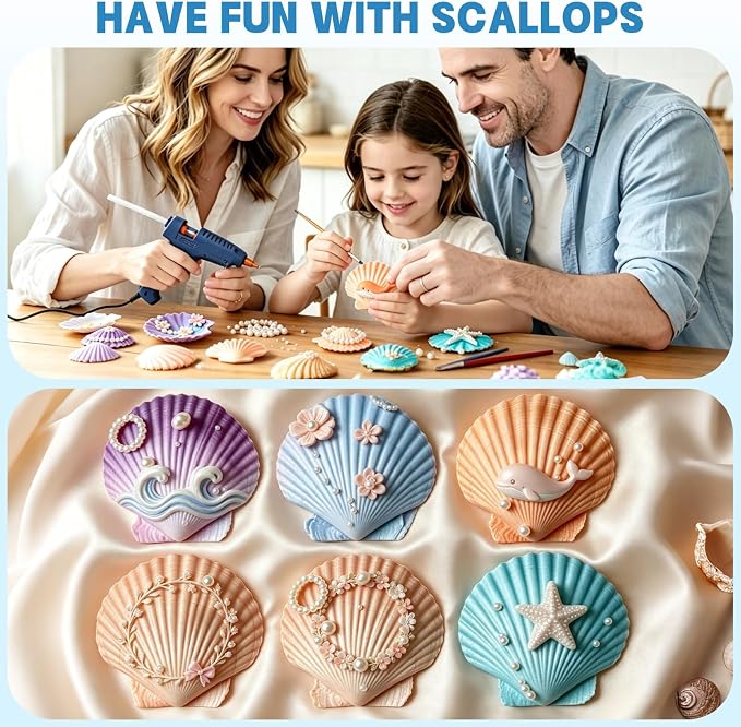 20 PCS Natural Scallop Shells for Crafts, 3-4 inches White Seashells for DIY - Image 2