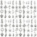 WOCRAFT 60pcs Antique Silver Ocean Charms Bracelet Charms by WOCRAFT