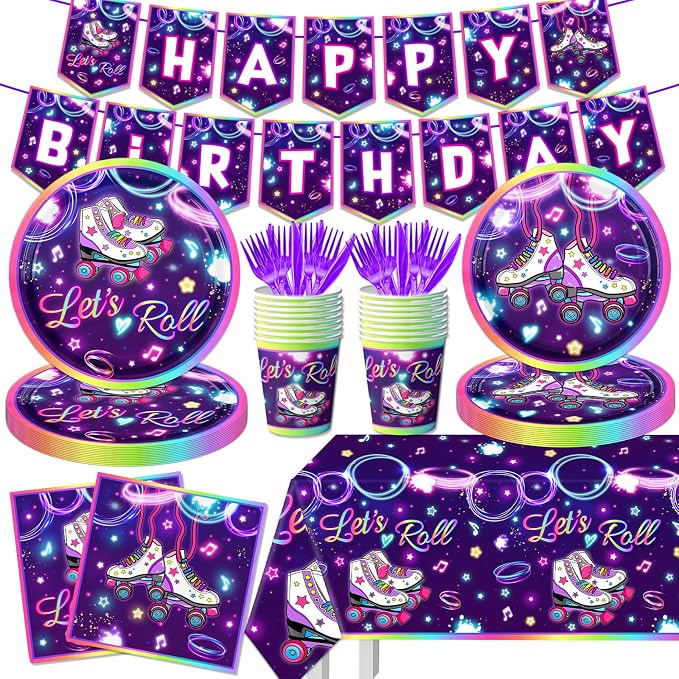 Roller Skating Party Supplies, Serve 20 by CMUSKO