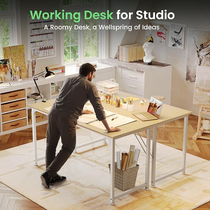 Huuger Computer Desk, 54 Inch Office Desk, Gaming Desk - Image 7