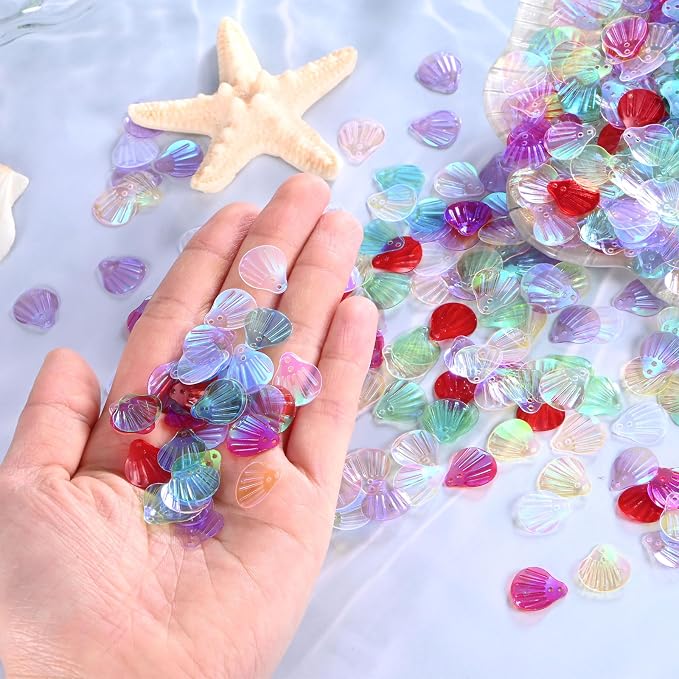 M METERXITY 600-Pack Seashell Sequins, 50g Shell Shape Loose Sequins - Image 6