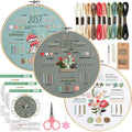 COCOMOX 3 Sets Embroidery Kit for Beginners Adults, Needlepoint Cross Stitch by COCOMOX
