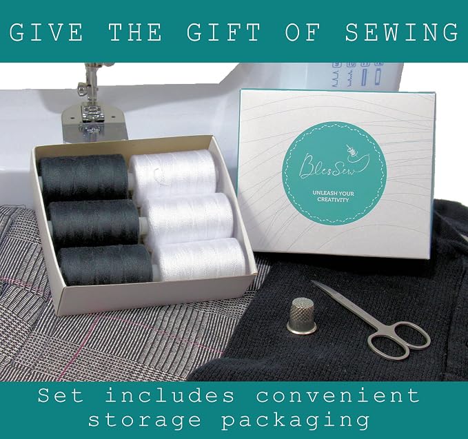 Black & White Sewing Thread - Image 5
