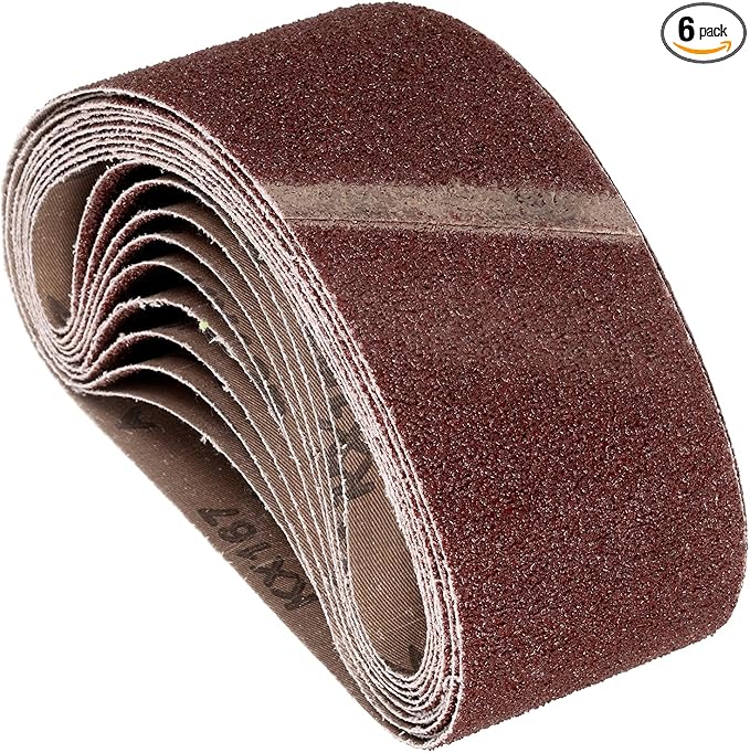 6 Pcs Sanding Belts 4 x 24 Inch 36 Grit Aluminum Oxide Abrasive Sandpaper for Belt Sander Metal Grinding Wood Working Weld Rust Removal