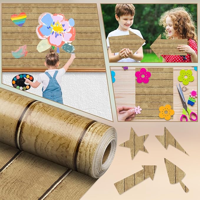 Inkspire Rustic Wood Bulletin Board Paper Roll, 14.8FTx47IN Large Reusable - Image 5