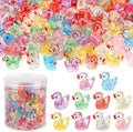 240 Pcs Glitter Mini Resin Ducks, Colorful Tiny Small Plastic Ducks Figures to by GWAHSA