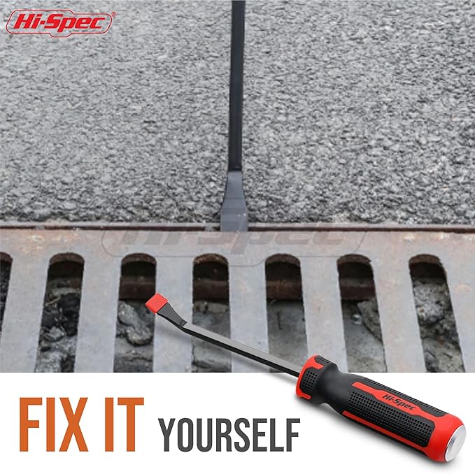 Hi-Spec 1pc Carbon Steel Pry Bar Set - 8" (0.6ft)/ 0.2m Size with Heavy Duty Striking Cap. Ergonomic Comfort Hold Handles for Home & Garage DIY Jobs
