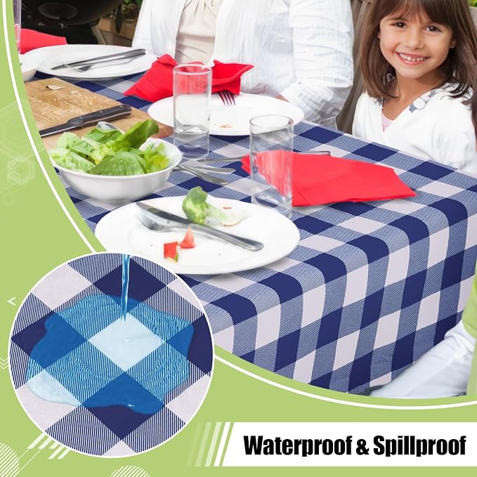 Smiry Rectangle Table Cloth, Waterproof Vinyl Tablecloths - Image 2