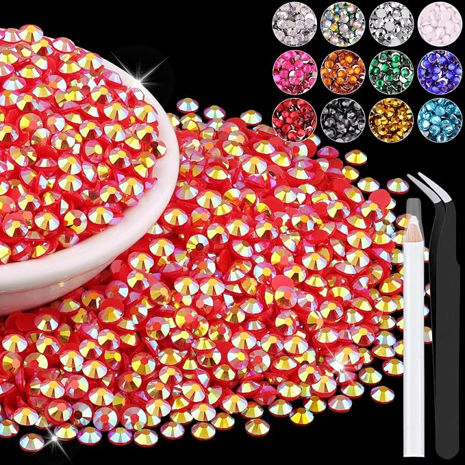6000PCS 4mm Resin Jelly Rhinestones in Bulk, Bedazzling Flatback Crystals by BELLEBOOST