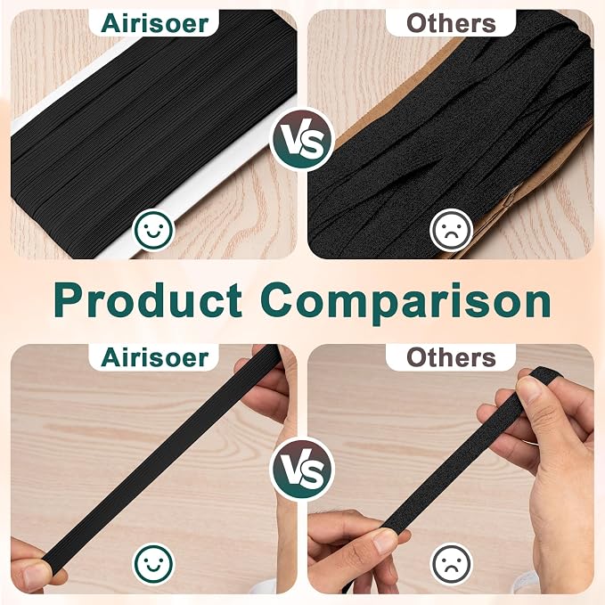 Airisoer 1/2 Inch Elastic Band for Sewing, 12 Yard High Elasticity Sewing - Image 4