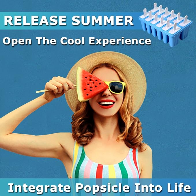 Silicone Popsicle Molds 12-cavity, DIY Ice Pop Mold - Image 2