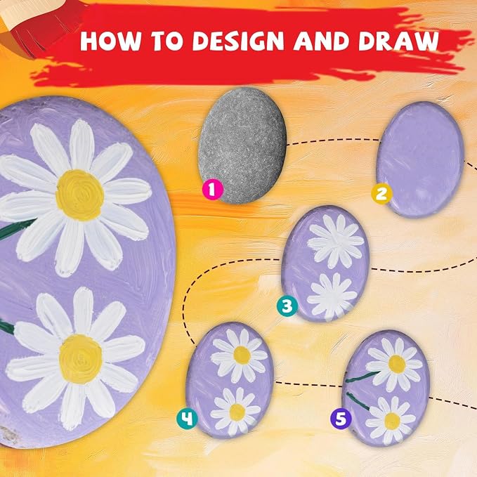 ReePlan 105PCS Rocks for Painting Bulk, 2-3 Inches Natural Smooth River Rocks - Image 5