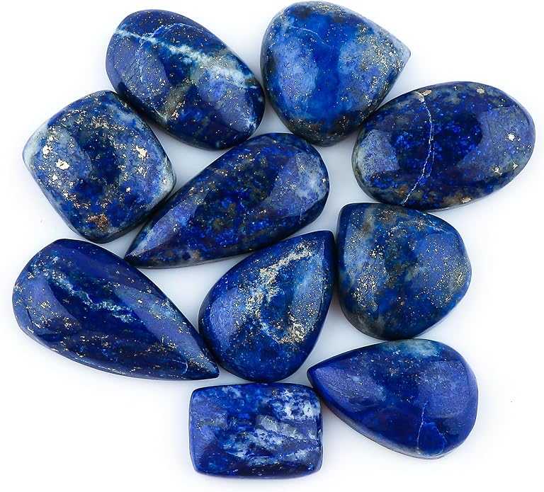 10pcs, Natural Gemstone Cabochon, Wholesale Assorted Flatback Crystals by CRYSTALINES