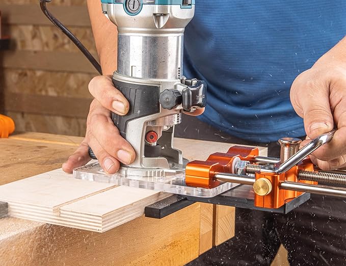 O’SKOOL Router Guide Rail Adapter with Quick-Adjust System for Arc Cutting & Multi-Router Compatible Base, Fits Cable, Ryobi, Bosch, Makita, Dewalt, Skil