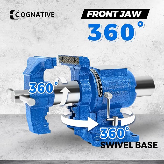 5-Inch Heavy Duty Bench Vise Ductile Iron Bench Vise 360° Multi-Purpose Bench - Image 4