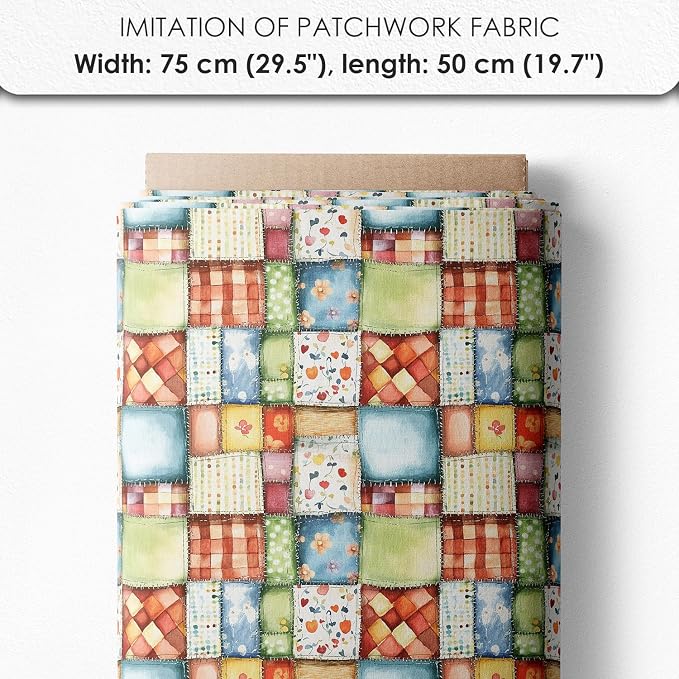 Patchwork Cozy Cottage Cotton Fabric Panel – 6 Designs + Bonus Sheet 29.5×19.6 - Image 7