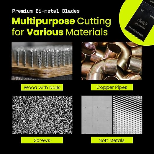 Smithology 20PCS Universal Metal/Wood Oscillating Saw Blades Combo Pack – 4 Bi-Metal Blades, 12 Standard Blades, 4 Japanese Tooth Blades