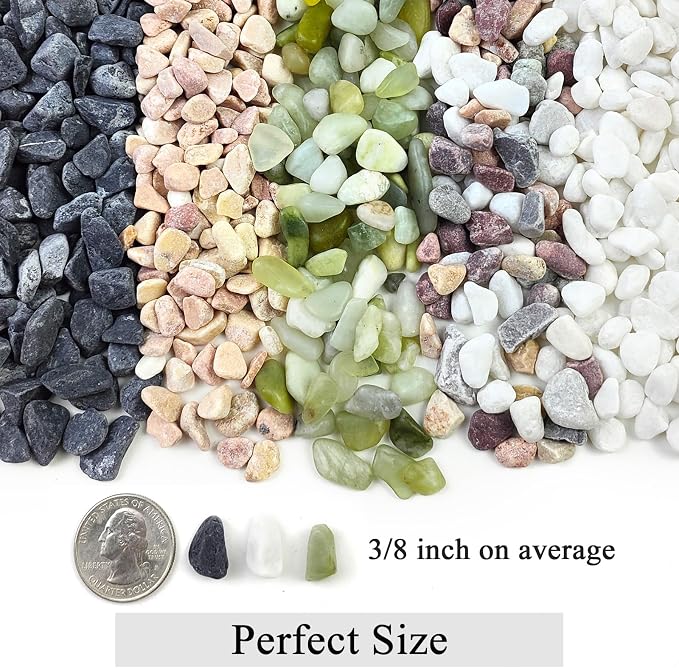 FANTIAN 2lbs Black Gravel, 3/8 Inch Black Stones. Decorative Black Rocks - Image 2