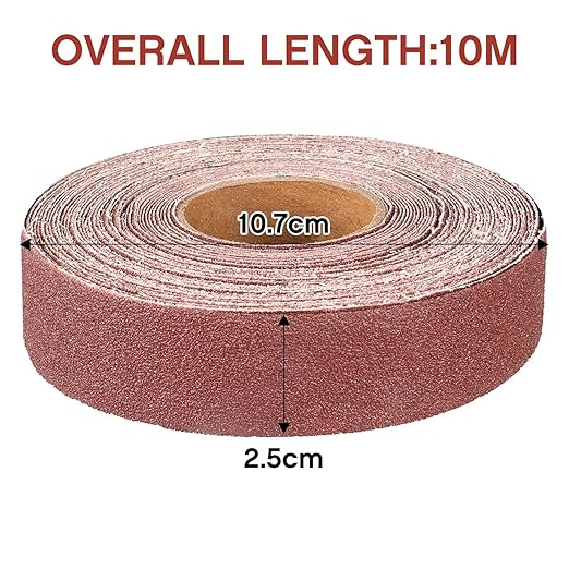 240 Grit Continuous Sandpaper Roll,1" x 32.14 Feet Emery Cloth Roll for Metalworking, Home Improvement, Sanding Automotive Plumbing
