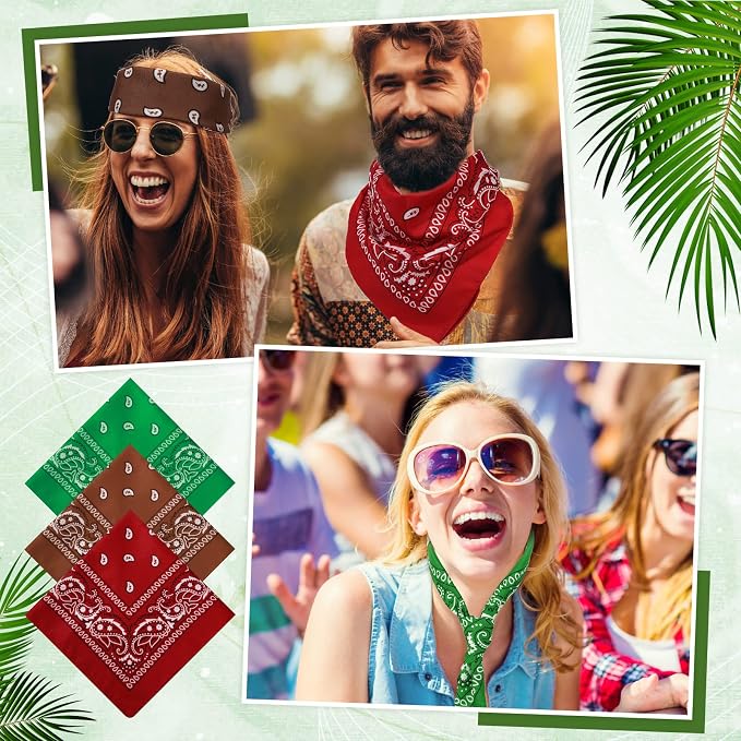 100 Pack Bandanas Unisex Paisley Bandanas Bulk Multi Purpose Cowboy Head Wrap - Image 4