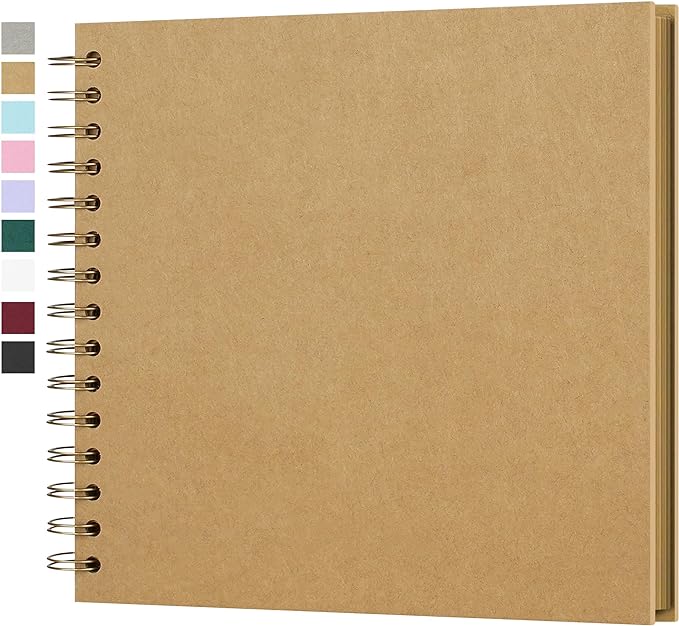 8x8 Inch DIY Scrapbook Photo Album, Hardcover Kraft Paper Acid-Free, 20 Sheets by Yopih